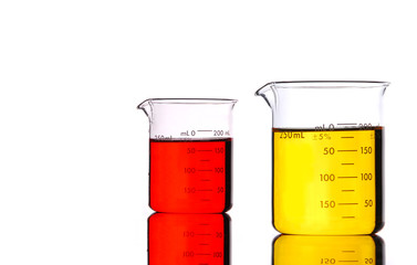 Red and Yellow Beakers