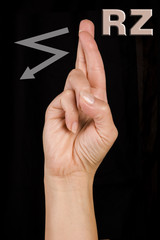 letter rz in polish sign language