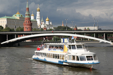 river bus on the Moscow river, Moscow, Russia