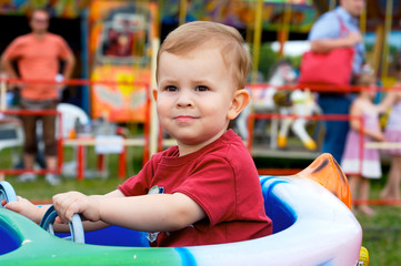 Child in theme park