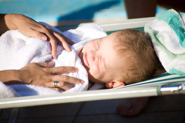 Obraz na płótnie Canvas Baby Boy in deckchair