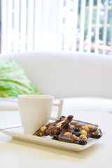 Coffee with chocolates