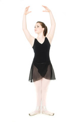 A young girl stretching