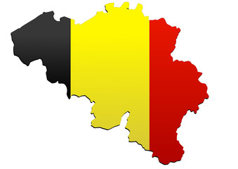 Carte de la Belgique (drapeau)