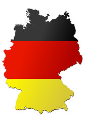 Carte d'Allemagne (drapeau)