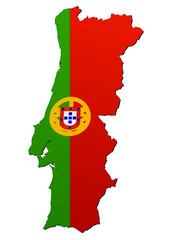 Carte du Portugal (drapeau)