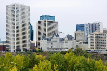 Deurstickers Edmonton City Skyline © NDS