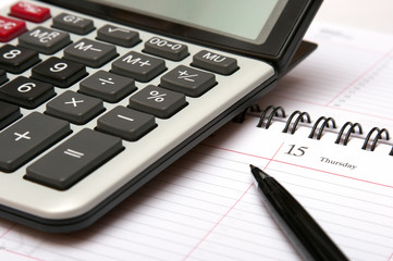 Calculator, organizer and pen