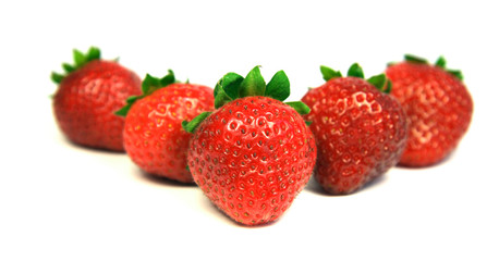 Strawberries isolated on white.