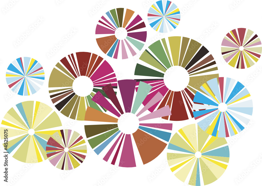 Wall mural colorful circles, group of design elements