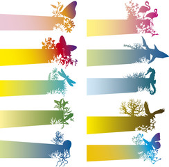 colorful banners with animal silhouettes © beaubelle