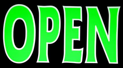 Neon Green Open Sign