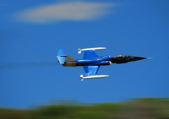 Jet fighter with motion blur