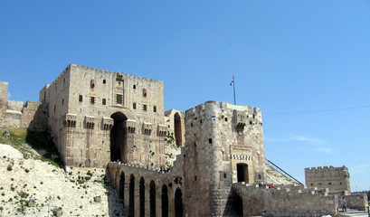 Citadel in Aleppo - entranceway with moat