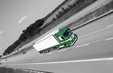 trucking on highway concept