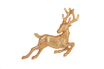 Leaping reindeer glitter Christmas ornament – isolated on white © Springfield Gallery