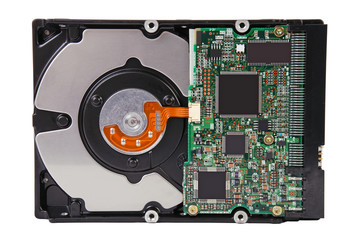 Side view of a hard disc drive
