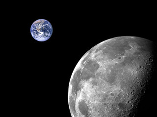 Mond und Erde