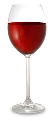 Red wine isolated on white background