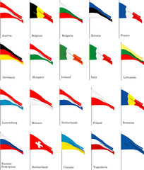 National flags of some European countries