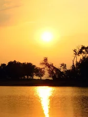 Foto op Canvas sunset on great sacandaga lake © crazyone