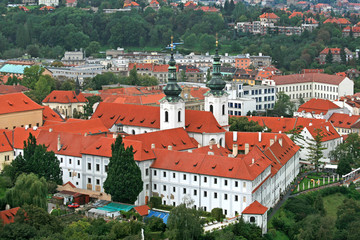 Fototapeta na wymiar The aerial view of Prague City from Petrin Hill