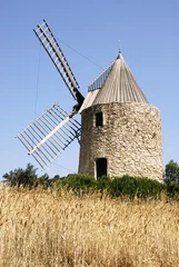 Foto op Plexiglas Molens molen en tarwe