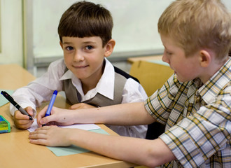 schoolboys playing