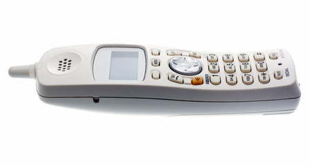 White Cordless Phone. View from side