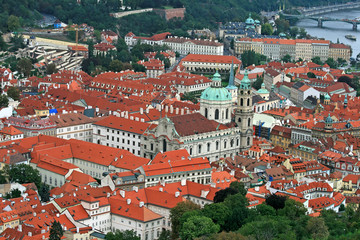 Naklejka premium The aerial view of Prague City from Petrin Hill