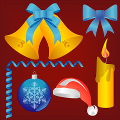 Christmas and New-Year's decorations. Vector image