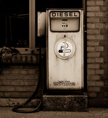 Retro diesel gas station