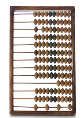 old abacus isolated on white