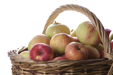 apples in woven basket