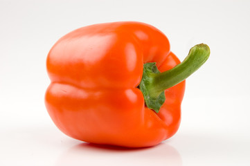 Perfect orange bell pepper isolated