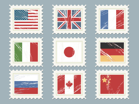 flag stamps set 1