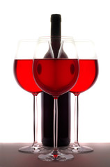 Glass fault with a bottle.