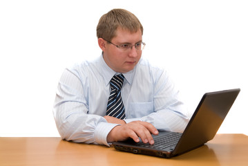 businessman with computer.