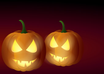 Deux Jack'O Lantern dans la nuit