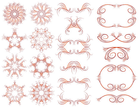 Decorative frame and ornaments for design, vector illustration