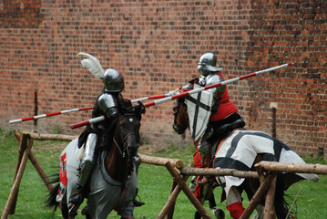 Medieval knight on a horse