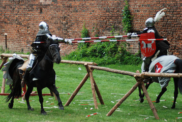 Medieval knight on a horse
