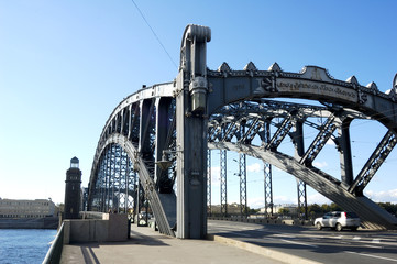 St. Petersburg. Neva. Peter the Great Bridge.