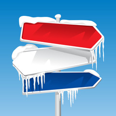 Frozen Signpost (editable vector or XXL jpeg image)