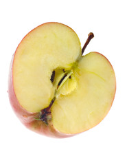 Half a red apple isolated on white background