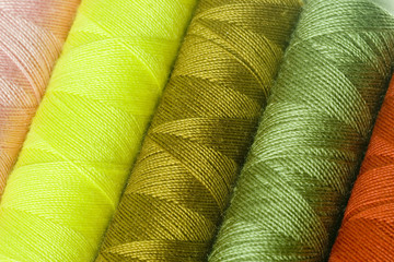 Colorful sewing threads texture..