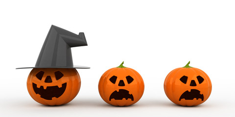 Three pumpkins