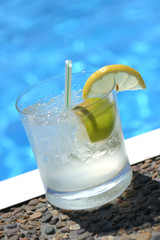 ice cocktail with lemon