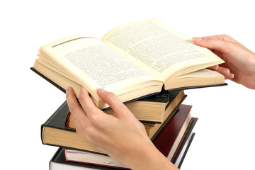 book in woman hands