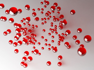 red Exploding bubbles